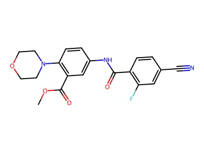 Methyl 5-[(4-cyano-2-fluorobenzoyl)amino]-2-morpholin-4-ylbenzoate structure