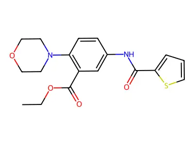 Ethyl 2-morpholin-4-yl-5-(2-thienylcarbonylamino)benzoate structure