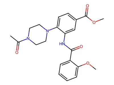 Methyl 4-(4-acetylpiperazin-1-YL)-3-(2-methoxybenzamido)benzoate structure