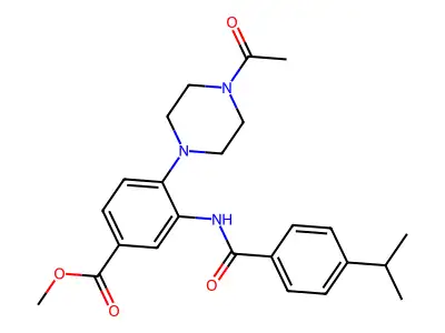Methyl 4-(4-acetylpiperazin-1-YL)-3-(4-isopropylbenzamido)benzoate structure