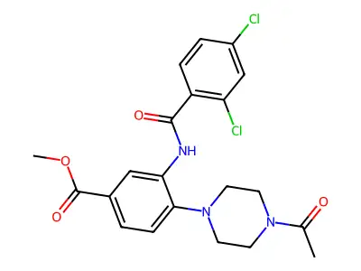 Methyl 4-(4-acetyl-1-piperazinyl)-3-[(2,4-dichlorobenzoyl)amino]benzoate structure