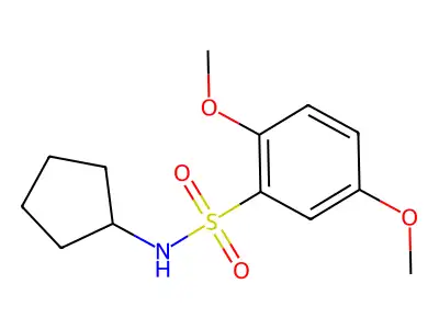 N-cyclopentyl-2,5-dimethoxybenzenesulfonamide structure