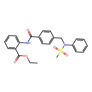 ethyl 2-(4-((N-phenylmethylsulfonamido)methyl)benzamido)benzoate structure
