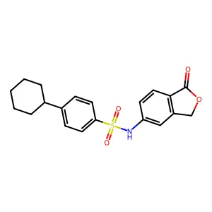 4-cyclohexyl-N-(1-oxo-1,3-dihydro-2-benzofuran-5-yl)benzenesulfonamide structure