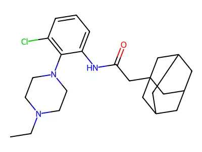 2-(1-adamantyl)-N-[3-chloro-2-(4-ethylpiperazin-1-yl)phenyl]acetamide structure
