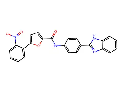 N-[4-(1H-benzimidazol-2-yl)phenyl]-5-(2-nitrophenyl)furan-2-carboxamide structure