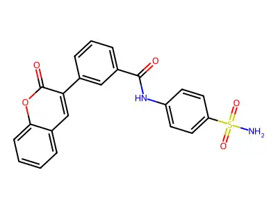 3-(2-oxo-2H-chromen-3-yl)-N-(4-sulfamoylphenyl)benzamide structure