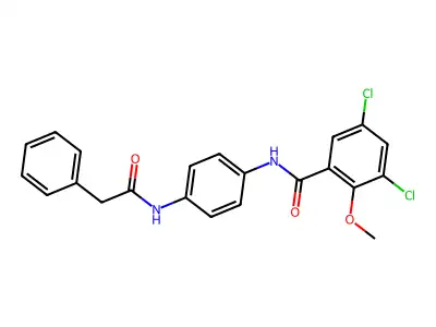 3,5-dichloro-2-methoxy-N-[4-[(2-phenylacetyl)amino]phenyl]benzamide structure