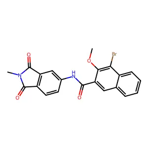 4-bromo-3-methoxy-N-(2-methyl-1,3-dioxoisoindol-5-yl)naphthalene-2-carboxamide structure