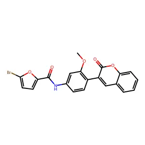 5-bromo-N-[3-methoxy-4-(2-oxochromen-3-yl)phenyl]furan-2-carboxamide structure