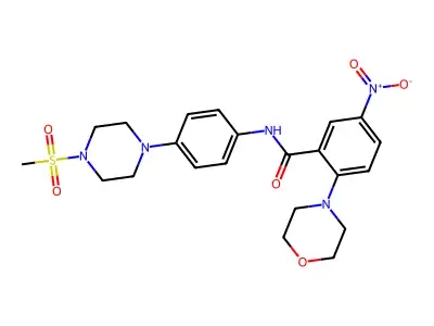 N-[4-(4-methylsulfonylpiperazin-1-yl)phenyl]-2-morpholin-4-yl-5-nitrobenzamide structure