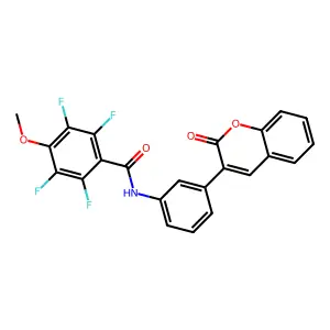 2,3,5,6-tetrafluoro-4-methoxy-N-[3-(2-oxochromen-3-yl)phenyl]benzamide structure