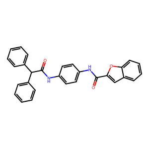 N-[4-[(2,2-diphenylacetyl)amino]phenyl]-1-benzofuran-2-carboxamide structure