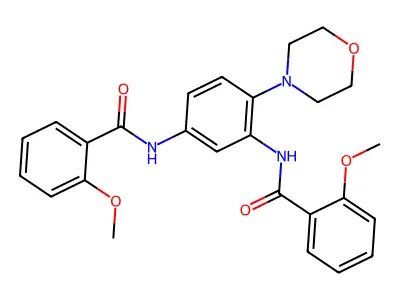 2-methoxy-N-[5-[(2-methoxybenzoyl)amino]-2-(4-morpholinyl)phenyl]benzamide structure