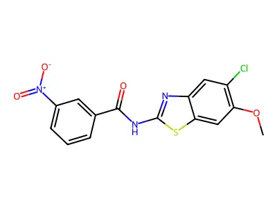 N-(5-chloro-6-methoxy-1,3-benzothiazol-2-yl)-3-nitrobenzamide structure