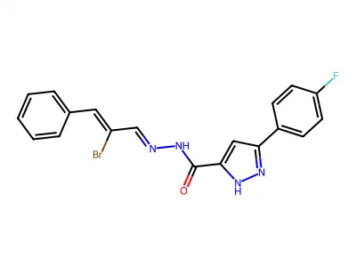 5-(4-Fluorophenyl)-1H-pyrazole-3-carboxylic acid 2-(2-bromo-3-phenyl-2-propen-1-ylidene)hydrazide structure