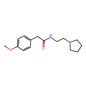 2-(4-methoxyphenyl)-N-[2-(pyrrolidin-1-yl)ethyl]acetamide structure