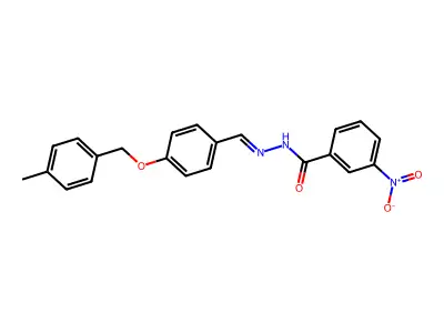 N-[[4-[(4-methylphenyl)methoxy]phenyl]methylideneamino]-3-nitrobenzamide structure