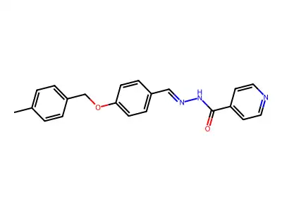 N-[[4-[(4-methylphenyl)methoxy]phenyl]methylideneamino]pyridine-4-carboxamide structure