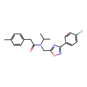 N-[[3-(4-chlorophenyl)-1,2,4-oxadiazol-5-yl]methyl]-2-(4-methylphenyl)-N-propan-2-ylacetamide structure