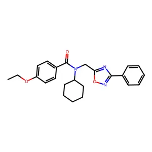 N-cyclohexyl-4-ethoxy-N-[(3-phenyl-1,2,4-oxadiazol-5-yl)methyl]benzamide structure
