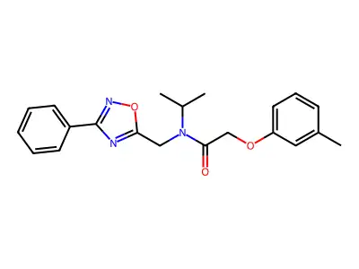 2-(3-methylphenoxy)-N-[(3-phenyl-1,2,4-oxadiazol-5-yl)methyl]-N-(propan-2-yl)acetamide structure
