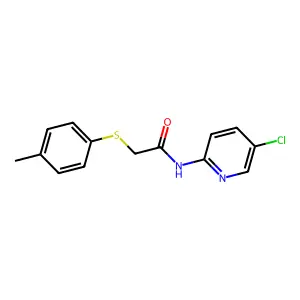 N-(5-chloropyridin-2-yl)-2-(4-methylphenyl)sulfanylacetamide structure