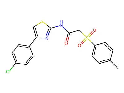 N-[4-(4-chlorophenyl)-1,3-thiazol-2-yl]-2-[(4-methylphenyl)sulfonyl]acetamide structure