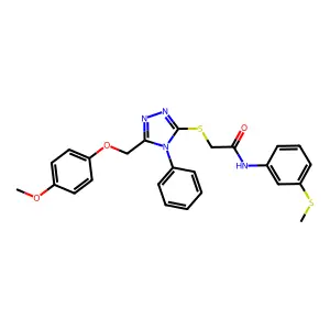 2-({5-[(4-methoxyphenoxy)methyl]-4-phenyl-4H-1,2,4-triazol-3-yl}sulfanyl)-N-[3-(methylsulfanyl)phenyl]acetamide structure