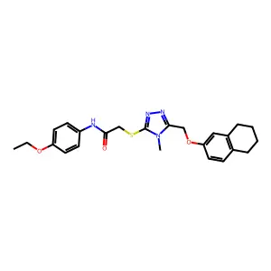 N-(4-ethoxyphenyl)-2-({4-methyl-5-[(5,6,7,8-tetrahydronaphthalen-2-yloxy)methyl]-4H-1,2,4-triazol-3-yl}sulfanyl)acetamide structure