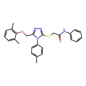 2-({5-[(2,6-dimethylphenoxy)methyl]-4-(4-methylphenyl)-4H-1,2,4-triazol-3-yl}sulfanyl)-N-phenylacetamide structure