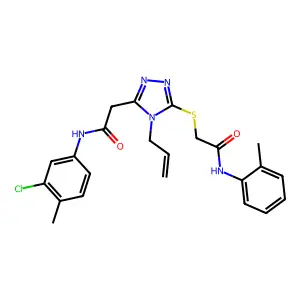 2-{[5-{2-[(3-chloro-4-methylphenyl)amino]-2-oxoethyl}-4-(prop-2-en-1-yl)-4H-1,2,4-triazol-3-yl]sulfanyl}-N-(2-methylphenyl)acetamide structure