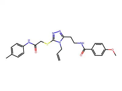 4-methoxy-N-[2-[5-[2-(4-methylanilino)-2-oxoethyl]sulfanyl-4-prop-2-enyl-1,2,4-triazol-3-yl]ethyl]benzamide structure