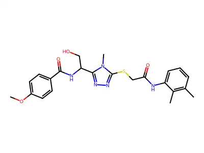 N-{1-[5-({2-[(2,3-dimethylphenyl)amino]-2-oxoethyl}sulfanyl)-4-methyl-4H-1,2,4-triazol-3-yl]-2-hydroxyethyl}-4-methoxybenzamide structure