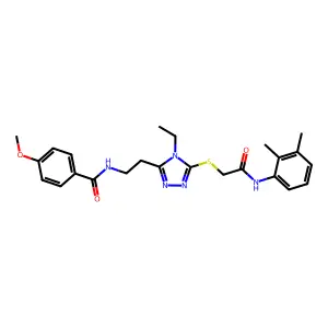 N-[2-[5-[2-(2,3-dimethylanilino)-2-oxoethyl]sulfanyl-4-ethyl-1,2,4-triazol-3-yl]ethyl]-4-methoxybenzamide structure