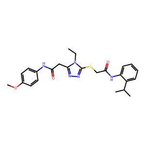 2-[(4-ethyl-5-{2-[(4-methoxyphenyl)amino]-2-oxoethyl}-4H-1,2,4-triazol-3-yl)sulfanyl]-N-[2-(propan-2-yl)phenyl]acetamide structure