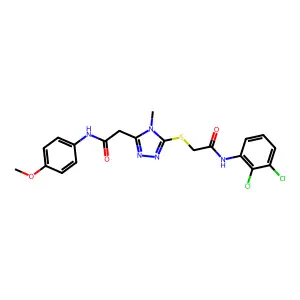 2-[5-({2-[(2,3-dichlorophenyl)amino]-2-oxoethyl}sulfanyl)-4-methyl-4H-1,2,4-triazol-3-yl]-N-(4-methoxyphenyl)acetamide structure