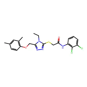 N-(2,3-dichlorophenyl)-2-({5-[(2,4-dimethylphenoxy)methyl]-4-ethyl-4H-1,2,4-triazol-3-yl}sulfanyl)acetamide structure