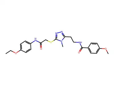 N-[2-[5-[2-(4-ethoxyanilino)-2-oxoethyl]sulfanyl-4-methyl-1,2,4-triazol-3-yl]ethyl]-4-methoxybenzamide structure