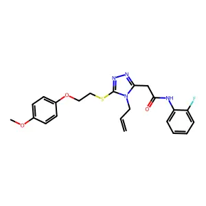 N-(2-fluorophenyl)-2-[5-[2-(4-methoxyphenoxy)ethylsulfanyl]-4-prop-2-enyl-1,2,4-triazol-3-yl]acetamide structure
