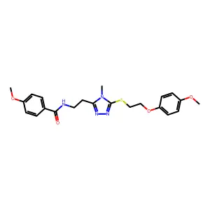 4-methoxy-N-[2-(5-{[2-(4-methoxyphenoxy)ethyl]sulfanyl}-4-methyl-4H-1,2,4-triazol-3-yl)ethyl]benzamide structure