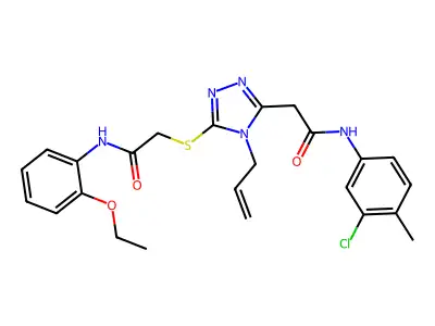 2-{[5-{2-[(3-chloro-4-methylphenyl)amino]-2-oxoethyl}-4-(prop-2-en-1-yl)-4H-1,2,4-triazol-3-yl]sulfanyl}-N-(2-ethoxyphenyl)acetamide structure