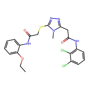 2-[(5-{2-[(2,3-dichlorophenyl)amino]-2-oxoethyl}-4-methyl-4H-1,2,4-triazol-3-yl)sulfanyl]-N-(2-ethoxyphenyl)acetamide structure