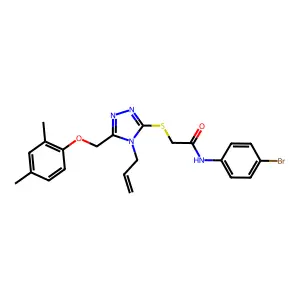 N-(4-bromophenyl)-2-({5-[(2,4-dimethylphenoxy)methyl]-4-(prop-2-en-1-yl)-4H-1,2,4-triazol-3-yl}sulfanyl)acetamide structure