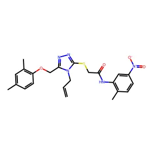 2-({5-[(2,4-dimethylphenoxy)methyl]-4-(prop-2-en-1-yl)-4H-1,2,4-triazol-3-yl}sulfanyl)-N-(2-methyl-5-nitrophenyl)acetamide structure