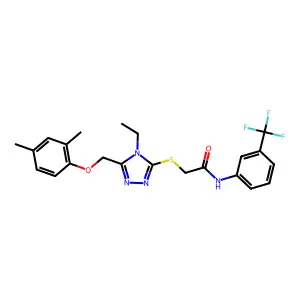 2-({5-[(2,4-dimethylphenoxy)methyl]-4-ethyl-4H-1,2,4-triazol-3-yl}sulfanyl)-N-[3-(trifluoromethyl)phenyl]acetamide structure