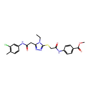 methyl 4-({[(5-{2-[(3-chloro-4-methylphenyl)amino]-2-oxoethyl}-4-ethyl-4H-1,2,4-triazol-3-yl)sulfanyl]acetyl}amino)benzoate structure