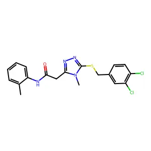 2-[5-[(3,4-dichlorophenyl)methylsulfanyl]-4-methyl-1,2,4-triazol-3-yl]-N-(2-methylphenyl)acetamide structure