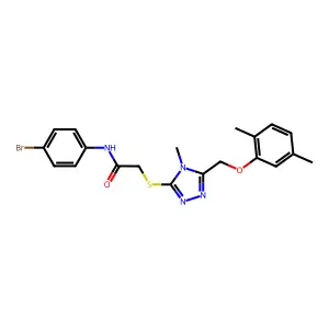 N-(4-bromophenyl)-2-({5-[(2,5-dimethylphenoxy)methyl]-4-methyl-4H-1,2,4-triazol-3-yl}sulfanyl)acetamide structure