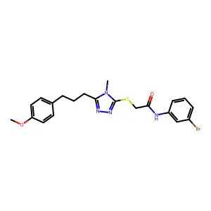 N-(3-bromophenyl)-2-({5-[3-(4-methoxyphenyl)propyl]-4-methyl-4H-1,2,4-triazol-3-yl}sulfanyl)acetamide structure